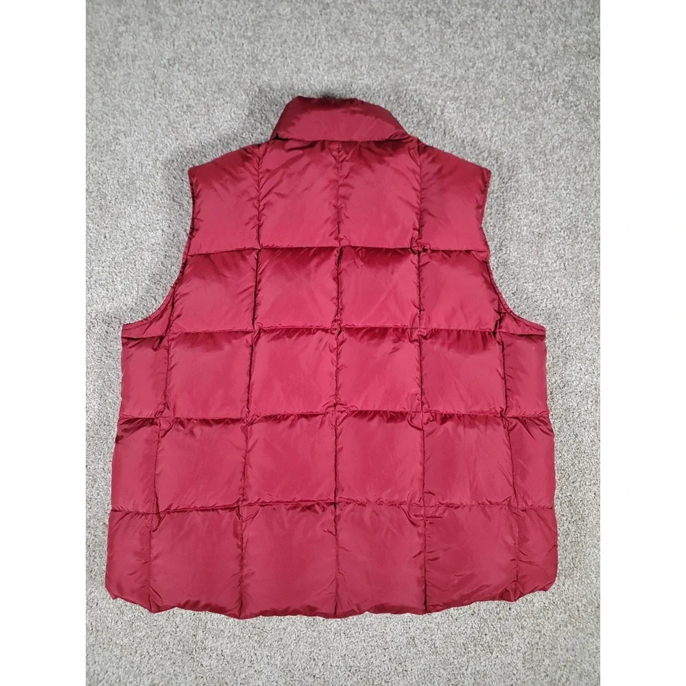 VTG LL Bean Goose Down Puffer Vest Snap Button Hiking Trail Camping XL Mens Warm